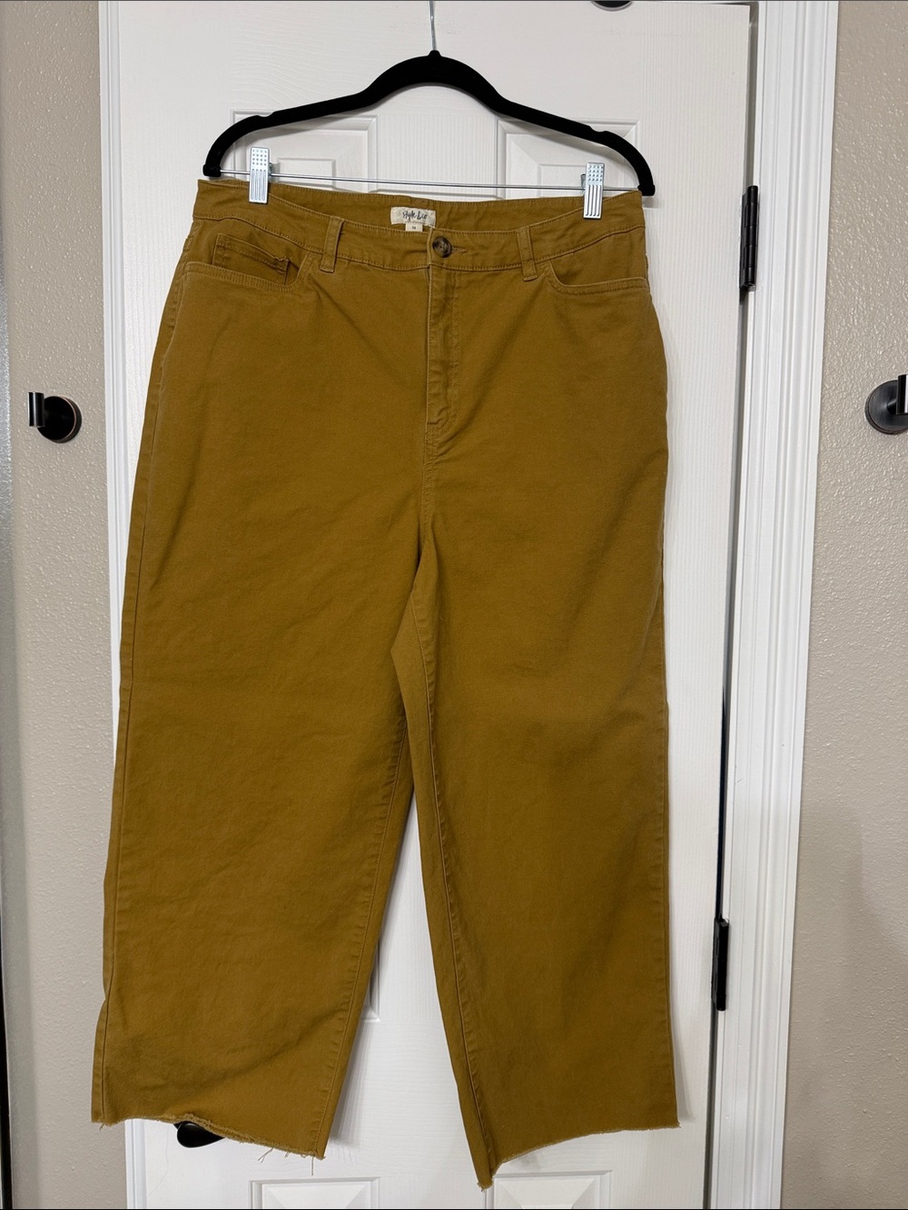 Style & Co. women's Straight-Leg Chinos in Mustard Yellow